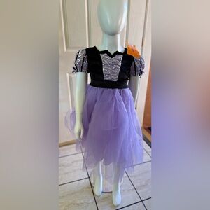 FANCY WITCH Purple and Black Girls' Halloween Tulle Dress Costume
